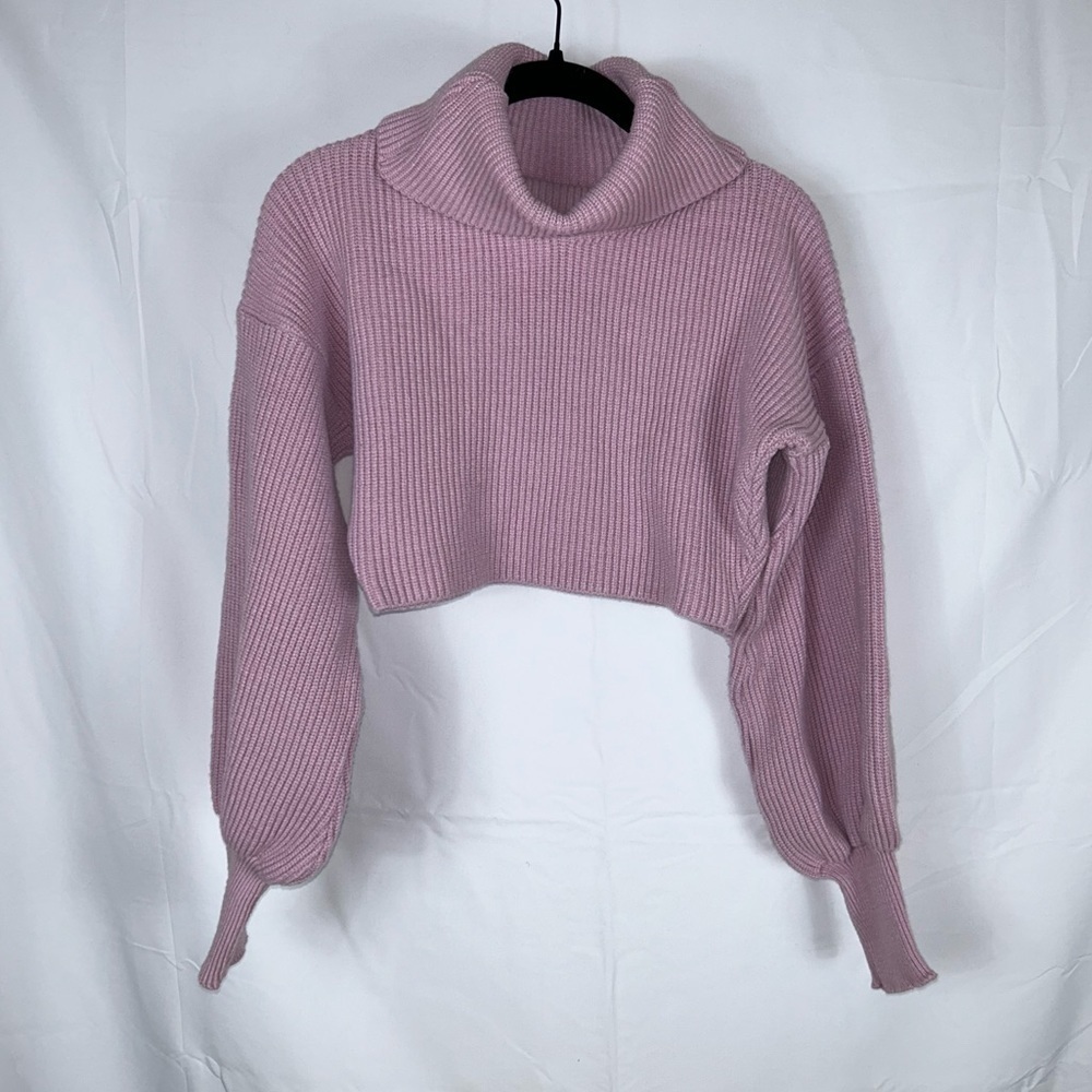 PrettyLittleThing Sweater Turtleneck Soft Knit Chunky Roll Neck Knitted Cropped